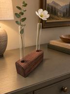 Asymmetrical Walnut Double Beaker Vase Centrepiece | Propagation